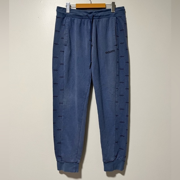 Adidas Men’s Blue Joggers Size Large - Logo Side Stripe, Athletic Fit - Picture 1 of 12